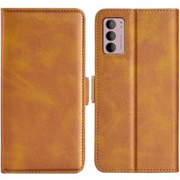 Mobigear Slim Magnet Motorola Moto G42 Plånboksfodral med sedelfack - Konjak