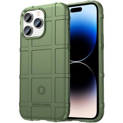 Mobigear Rugged Shield iPhone 14 Pro Max TPU flexível Capa traseira Antichoque - Verde