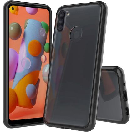 Mobigear Crystal Samsung Galaxy A11 Hard Case Back cover - Black / Clear