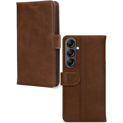 Mobilize Wallet Samsung Galaxy A14 Äkta läder Plånboksfodral med sedelfack - Brun