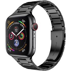 Mobigear Lissabon Steel Apple Watch Strap Butterfly closure - 49/46/45/44 mm - Black