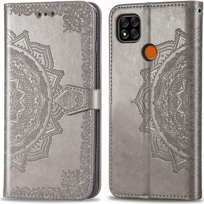 Mobigear Mandala Xiaomi Redmi 9C Wallet case - Grey