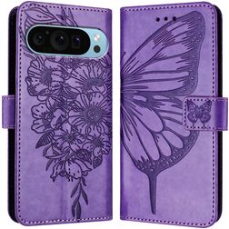 Mobigear Butterfly Google Pixel 9 Pro XL Funda tipo libro Cartera - Morado