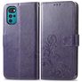 Mobigear Clover Motorola Moto G22 Wallet case - Purple