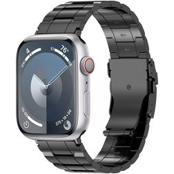 Mobigear Melbourne Titanium Apple Watch Urrem Sommerfuglelås - 42/41/40/38 mm - Sort