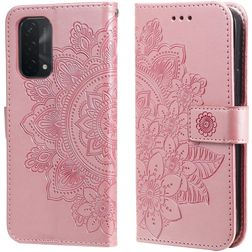 Mobigear Flowers OPPO A74 5G Lompakkokotelo + Setelitasku - Ruusukulta