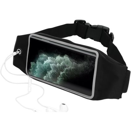 Mobiparts Comfort Fit Belt Držák na mobil pro běh Neopren Sportovní obal Ledvinka (max 16 cm x 8 cm) - Černá