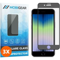 Mobigear Premium iPhone SE (2022) Glas Skærmbeskytter - Case Friendly - Sort (3-pak)