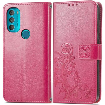 Mobigear Clover Motorola Moto G71 5G Plånboksfodral med sedelfack - Magenta