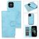Mobigear Wallet iPhone 12 Pro Funda tipo libro 2 en 1 con carcasa extraíble Cartera - Azul bebé