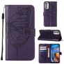 Mobigear Butterfly Motorola Moto E32s Wallet case - Purple