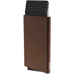 Valenta Cardprotector Plus Alumiini Korttikotelo - 5 korttia - MagSafe-yhteensopiva - Ruskea
