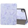 Mobigear Tri-Fold Marble iPad Air 11 Inch (2024) Wallet case + Stylus Holder - Purple