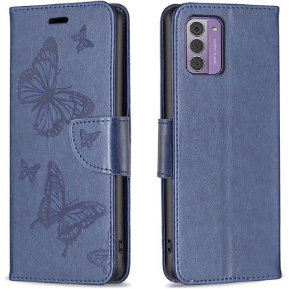 Mobigear Butterfly Nokia G42 Wallet case - Dark Blue