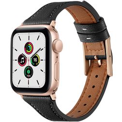 Mobigear Napoli Leather Apple Watch Strap Buckle closure - 49/46/45/44 mm - Black