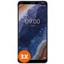 Mobigear Premium Nokia 9 PureView Tempered Glass Screen Protector - Case Friendly - Black (3-Pack)