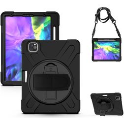 Mobigear SureGrip iPad Pro 11 Inch (2018) Case Plastic / Silicone Back cover + Stylus Holder + Shoulder Strap + Stand - Black
