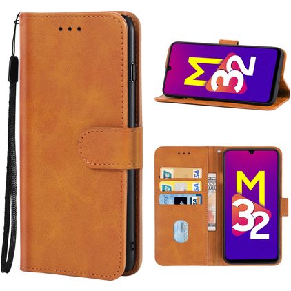 Mobigear Wallet Samsung Galaxy M32 5G Funda tipo libro Cartera - Marrón