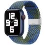 Mobigear Braided Nylon Apple Watch Armband Klämspänne - 42/41/40/38 mm - Blå / Grön