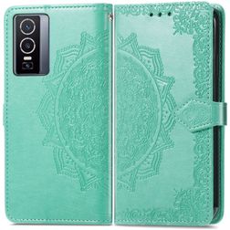 Mobigear Mandala Vivo Y76 Capa livro Carteira - Verde