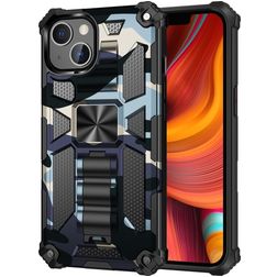 Mobigear Armor Stand iPhone 13 Plástico rígido Capa traseira Antichoque com suporte - Azul marinho