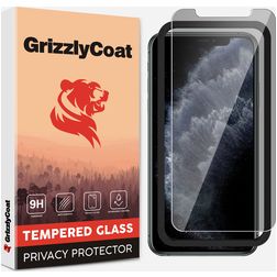 GrizzlyCoat Easy Fit AntiSpy iPhone 11 Pro Max Härdat glas Skärmskydd Privacy - Skalvänligt + Monteringsram
