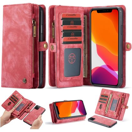 CaseMe 008 iPhone 11 Pro Funda tipo libro 2 en 1 con carcasa extraíble Cartera - Rojo