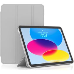 Mobigear Tri-Fold Gel iPad 10 (2022) TPU / Leatherette Wallet case - Grey