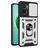 Mobigear Armor Ring Cam Slide Xiaomi Redmi 10 5G Plástico rígido Capa traseira Antichoque com anel e tampa deslizante para câmara - Prateado