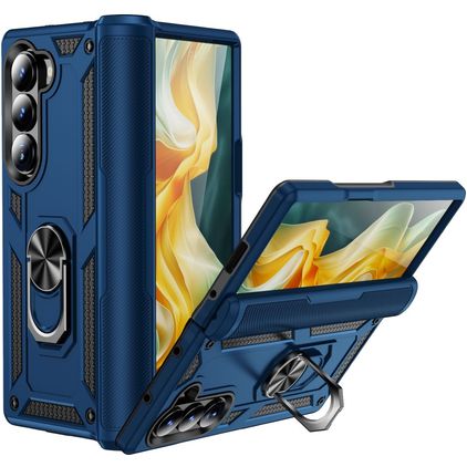 Mobigear Armor Ring Samsung Galaxy Z Fold 6 Funda Plástico rígido Carcasa Antigolpes con anillo - Azul marino