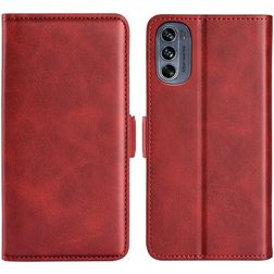 Mobigear Slim Magnet Motorola Moto G62 Pungetui med Seddelrum - Rød