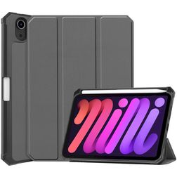 Mobigear Tri-Fold Shockproof iPad Mini 7 (2024) Cover a libro + Portapenna - Grigio