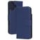 Mobiparts Wallet iPhone 16 MagSafe Äkta läder Plånboksfodral med sedelfack - Blå