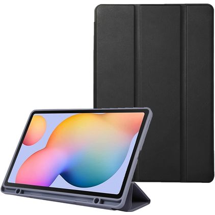 Mobigear Tri-Fold Samsung Galaxy Tab S6 Lite Wallet case + Stylus Holder - Black