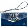 Mobilize Gelly Velvet iPhone X Cover Aftagelig 2-i-1-clutch - Royal Blue Snake