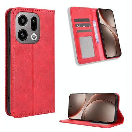 Mobigear Sensation OPPO Find X9 Knížkové pouzdro Peněženka - Červená