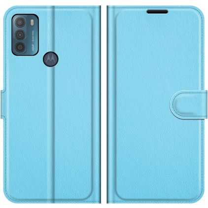 Mobigear Classic Motorola Moto G50 Pungetui med Seddelrum - Blå