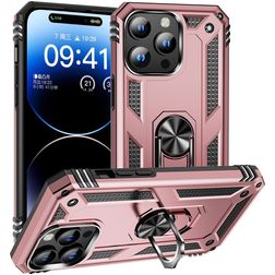 Mobigear Armor Ring iPhone 16 Pro Kova Suojakuori Iskunkestävä + Sormuspidike - Ruusukulta