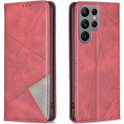 Mobigear Rhombus Slim Samsung Galaxy S24 Ultra Wallet case - Red