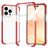 Mobigear Full Bumper iPhone 14 Plus Fodral Hårdplast Skal Stötsäkert - Transparent / Röd