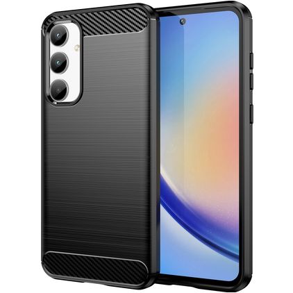 Mobigear Brushed Slim Samsung Galaxy A35 Joustava TPU Suojakuori - Musta