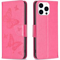 Mobigear Butterfly iPhone 16 Pro Lompakkokotelo + Setelitasku - Punainen