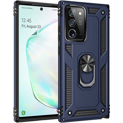 Mobigear Armor Ring Samsung Galaxy Note 20 Ultra Plástico rígido Capa traseira Antichoque com anel - Azul