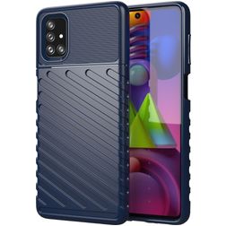 Mobigear Groove Samsung Galaxy M51 TPU flexível Capa traseira - Azul