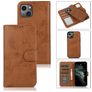 Mobigear Wallet iPhone 15 2-i-1-plånboksfodral med löstagbart skal med sedelfack - Brun