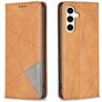 Mobigear Rhombus Slim Samsung Galaxy S24 FE Wallet case - Cognac