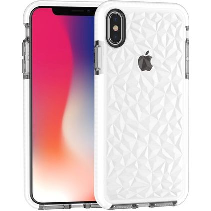 Mobigear Diamond iPhone XS Max Fodral Hårdplast Skal - Vit / Transparent