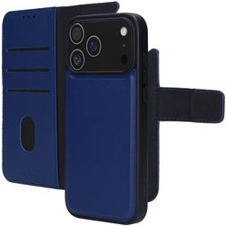Mobiparts iPhone 17 Pro Max Case Genuine Leather Detachable 2-in-1 Wallet Case Wallet - Blue