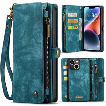 CaseMe 008 iPhone 15 Case Detachable 2-in-1 Wallet Case Wallet - Blue