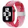 Mobigear Braided Correa Nylon Cierre de clip para Apple Watch - 49/46/45/44 mm - Rosa / Rojo